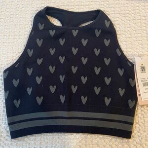 Spiritual Gangster high neck jacquard heart sports bra
Black and gray new tags